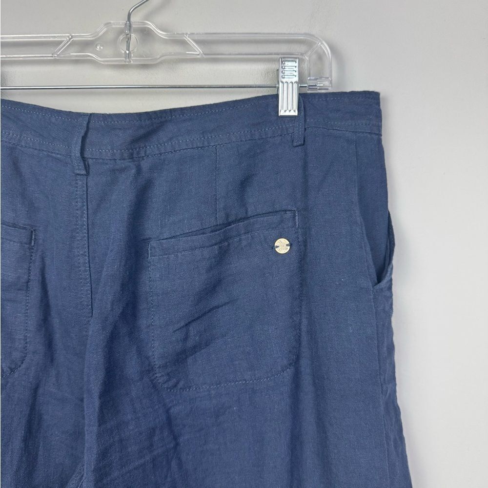 LILLY PULITZER | Breeta True Navy Blue Linen Wide Leg Pants Women’s Size 16 - Picture 10 of 14